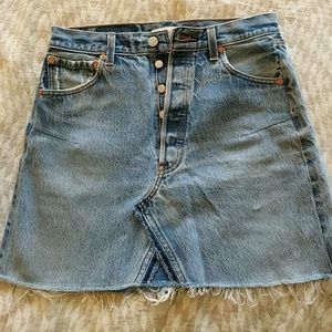 Re/done denim mini skirt